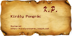 Király Pongrác névjegykártya