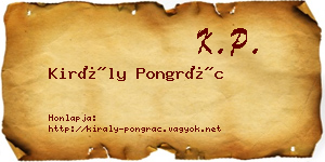 Király Pongrác névjegykártya